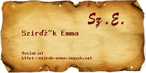 Szirák Emma névjegykártya